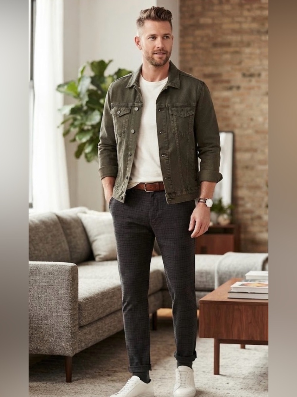 GAP Men's Black Plaid Pants